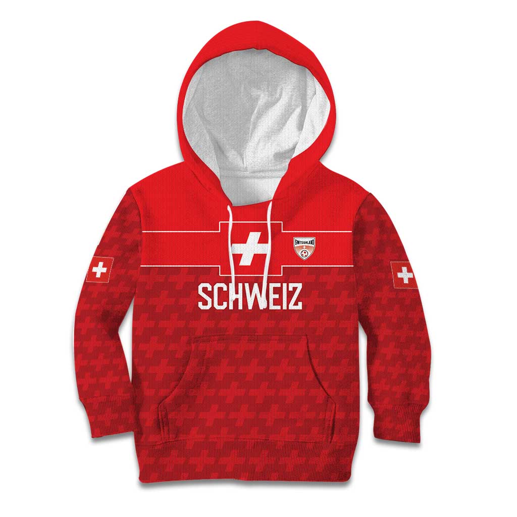 Custom World Football 2026 Switzerland Kid Hoodie Schweiz Hopp Schwiiz - Wonder Print Shop