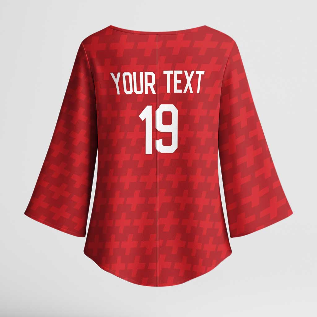 Custom World Football 2026 Switzerland Kimono Sleeve Blouse Schweiz Hopp Schwiiz - Wonder Print Shop