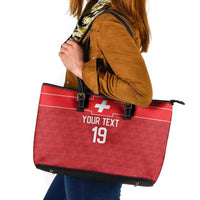 Custom World Football 2026 Switzerland Leather Tote Bag Schweiz Hopp Schwiiz - Wonder Print Shop