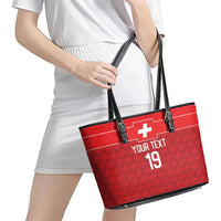 Custom World Football 2026 Switzerland Leather Tote Bag Schweiz Hopp Schwiiz - Wonder Print Shop