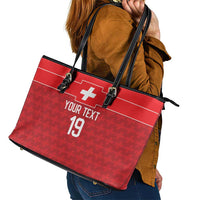 Custom World Football 2026 Switzerland Leather Tote Bag Schweiz Hopp Schwiiz - Wonder Print Shop