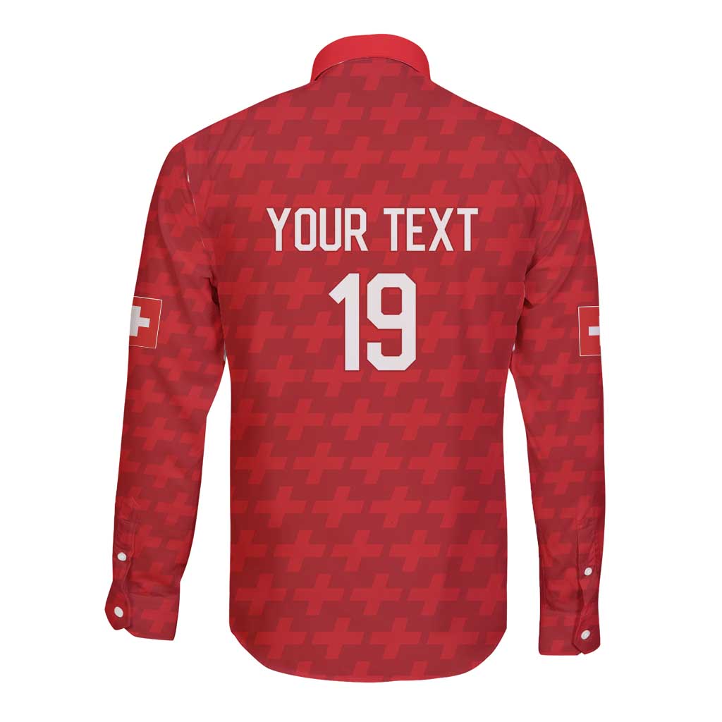 Custom World Football 2026 Switzerland Long Sleeve Button Shirt Schweiz Hopp Schwiiz - Wonder Print Shop