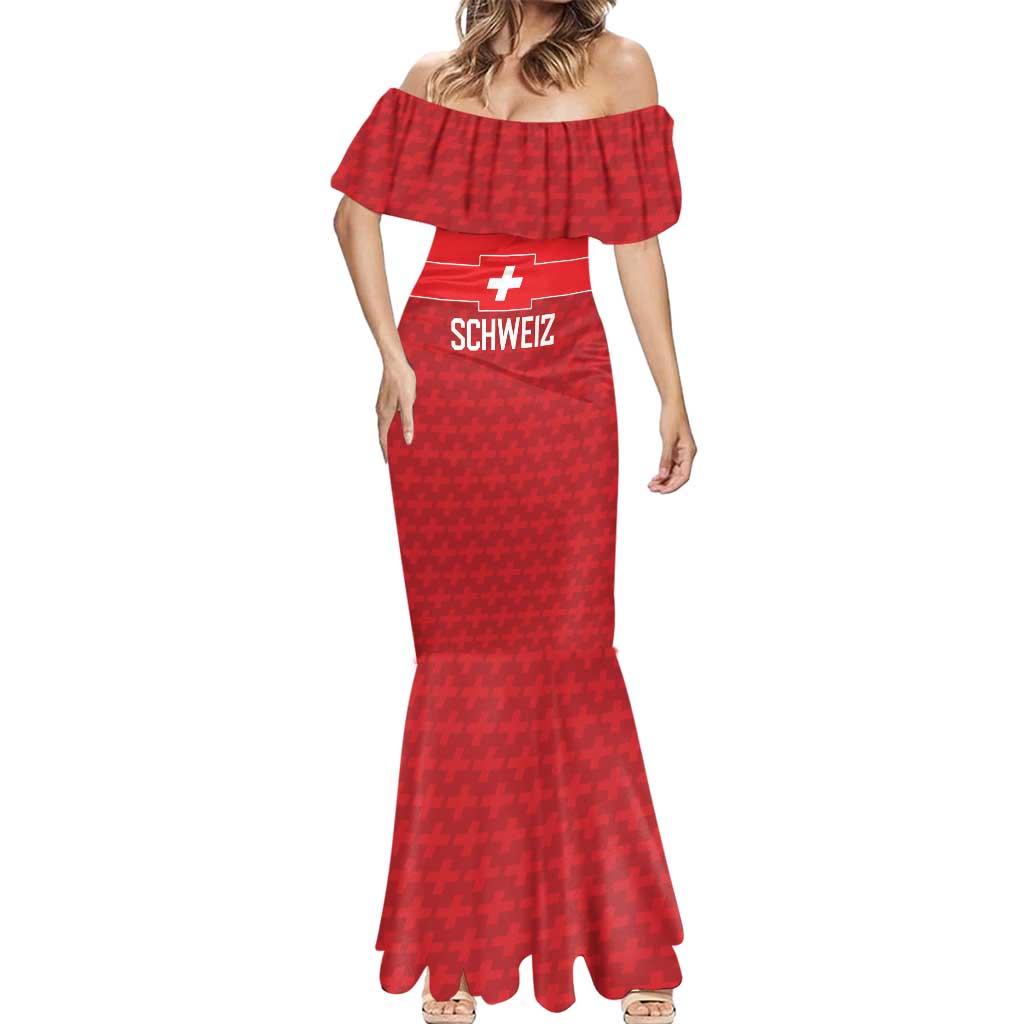 Custom World Football 2026 Switzerland Mermaid Dress Schweiz Hopp Schwiiz - Wonder Print Shop