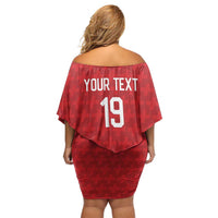 Custom World Football 2026 Switzerland Off Shoulder Short Dress Schweiz Hopp Schwiiz - Wonder Print Shop