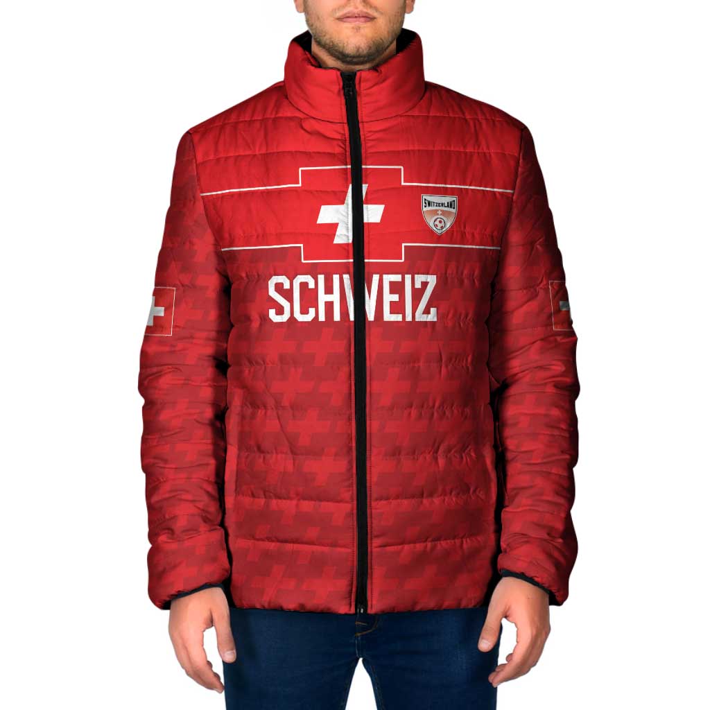Custom World Football 2026 Switzerland Padded Jacket Schweiz Hopp Schwiiz - Wonder Print Shop