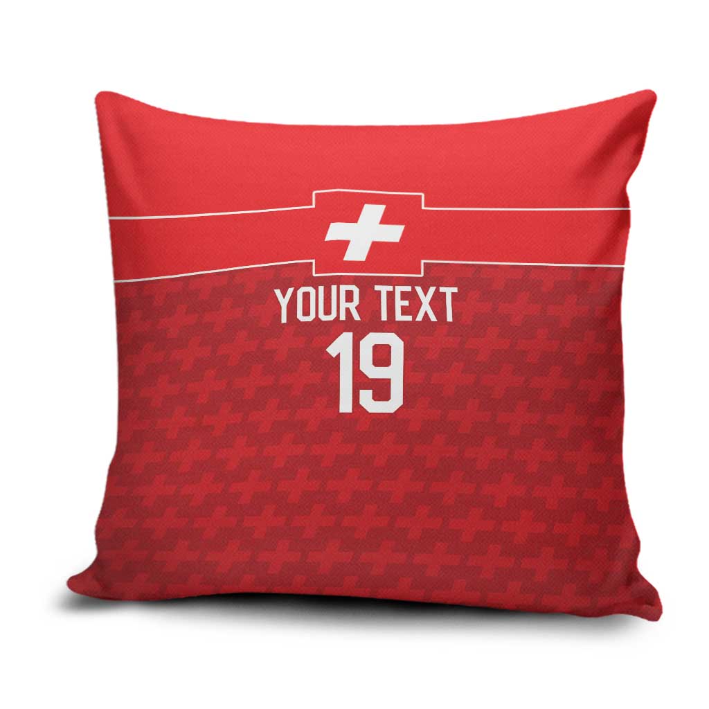 Custom World Football 2026 Switzerland Pillow Cover Schweiz Hopp Schwiiz - Wonder Print Shop