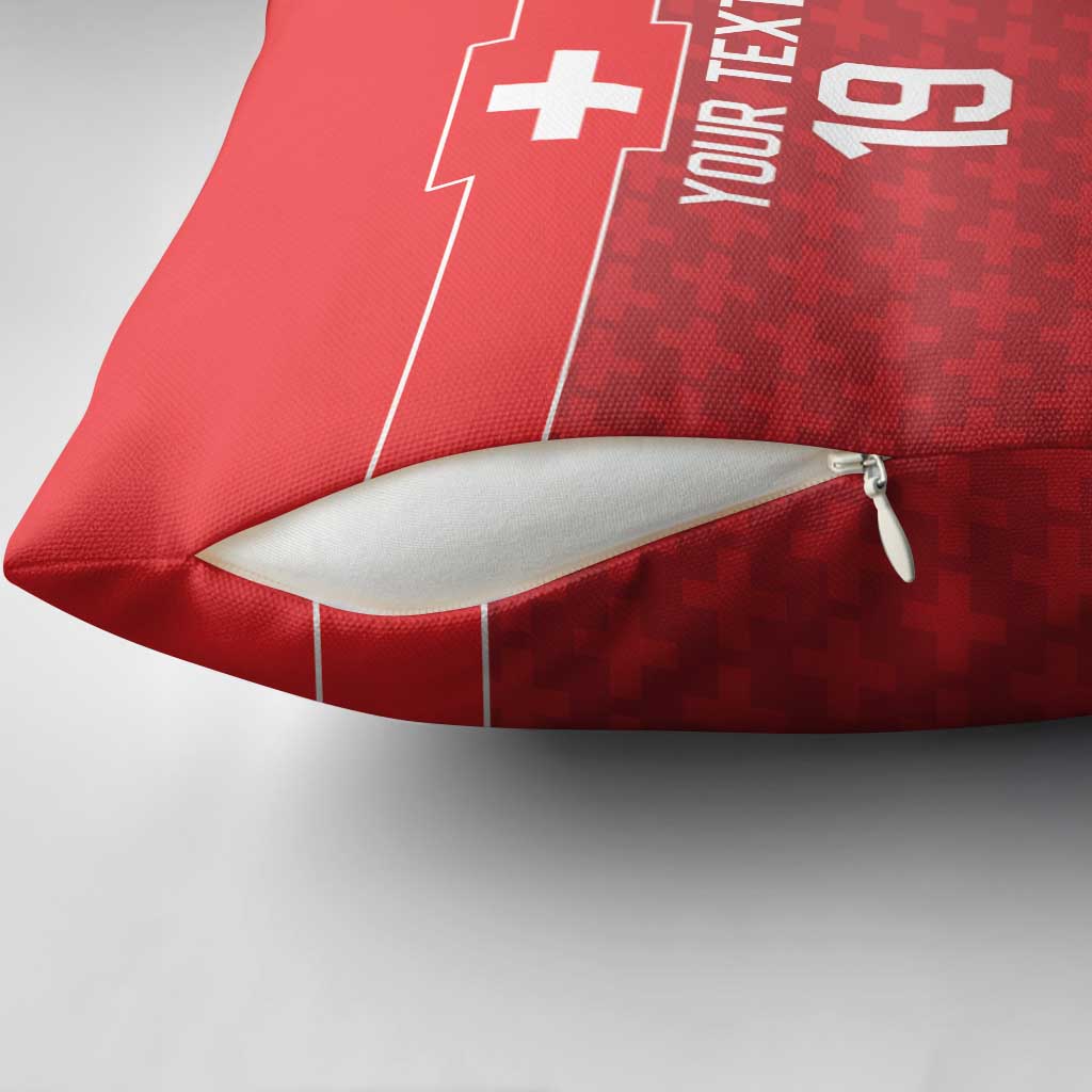 Custom World Football 2026 Switzerland Pillow Cover Schweiz Hopp Schwiiz - Wonder Print Shop