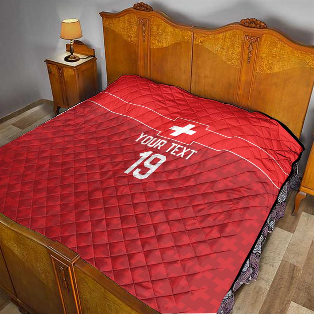 Custom World Football 2026 Switzerland Quilt Schweiz Hopp Schwiiz - Wonder Print Shop