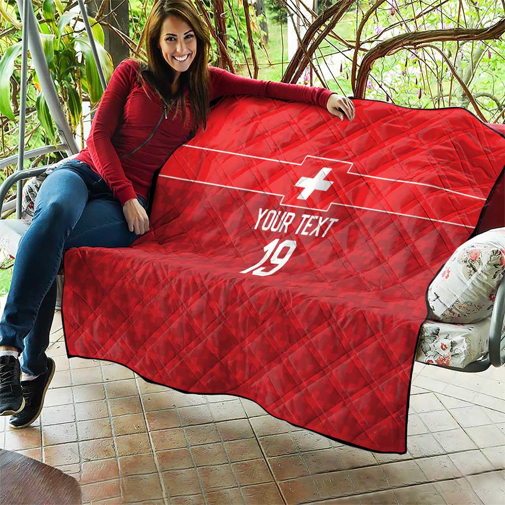 Custom World Football 2026 Switzerland Quilt Schweiz Hopp Schwiiz - Wonder Print Shop