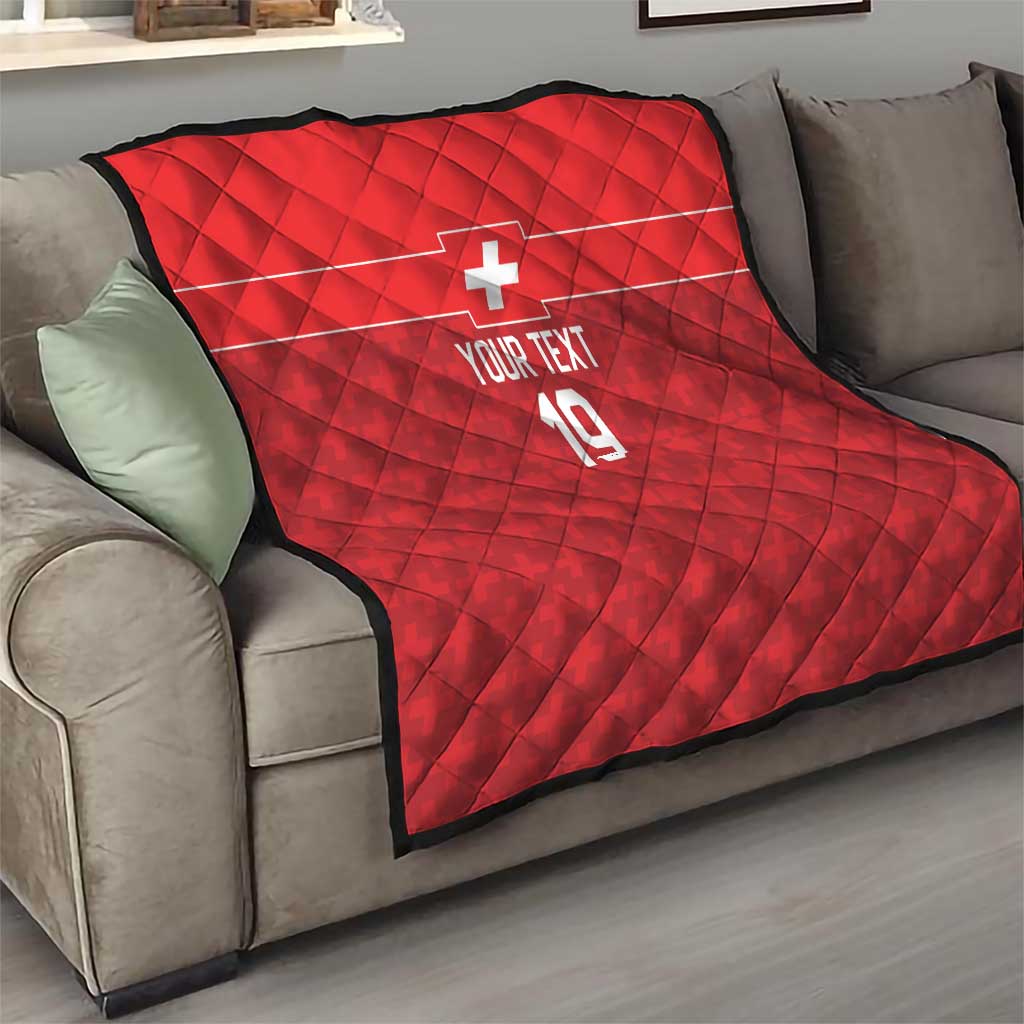 Custom World Football 2026 Switzerland Quilt Schweiz Hopp Schwiiz - Wonder Print Shop