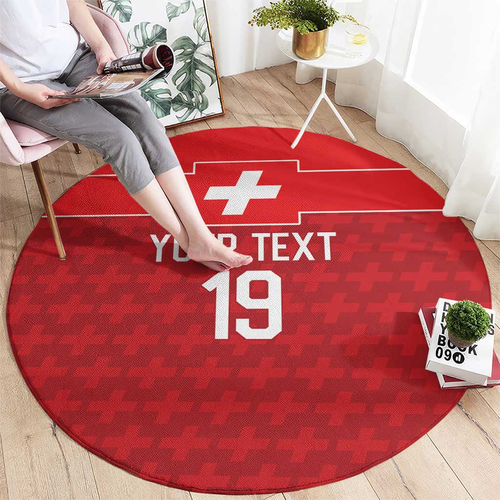 Custom World Football 2026 Switzerland Round Carpet Schweiz Hopp Schwiiz - Wonder Print Shop