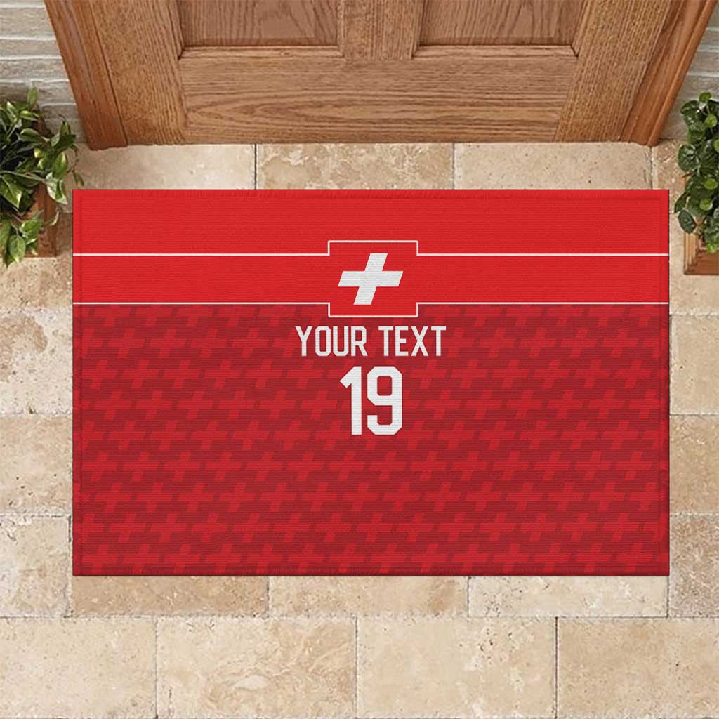 Custom World Football 2026 Switzerland Rubber Doormat Schweiz Hopp Schwiiz - Wonder Print Shop