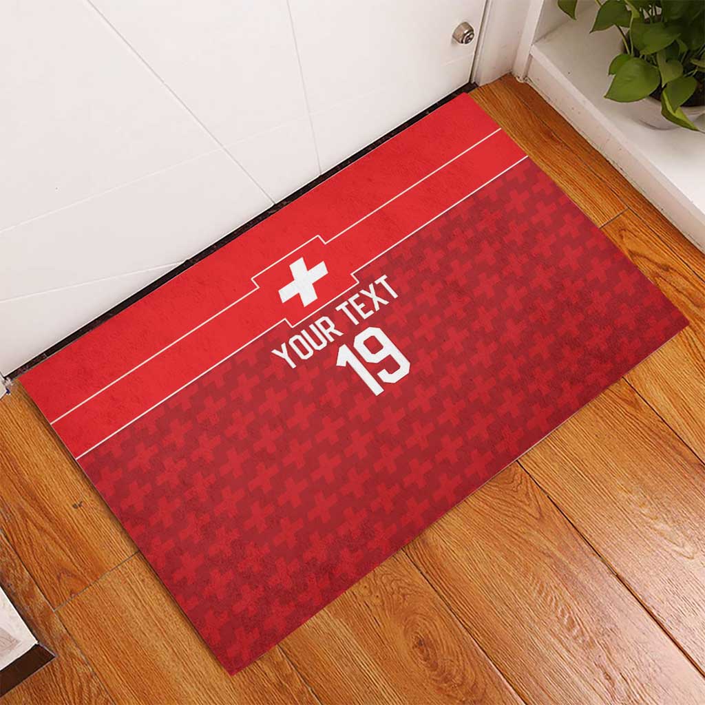 Custom World Football 2026 Switzerland Rubber Doormat Schweiz Hopp Schwiiz - Wonder Print Shop