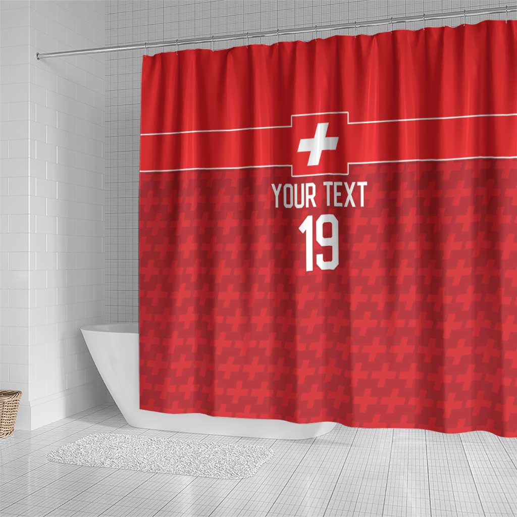 Custom World Football 2026 Switzerland Shower Curtain Schweiz Hopp Schwiiz - Wonder Print Shop