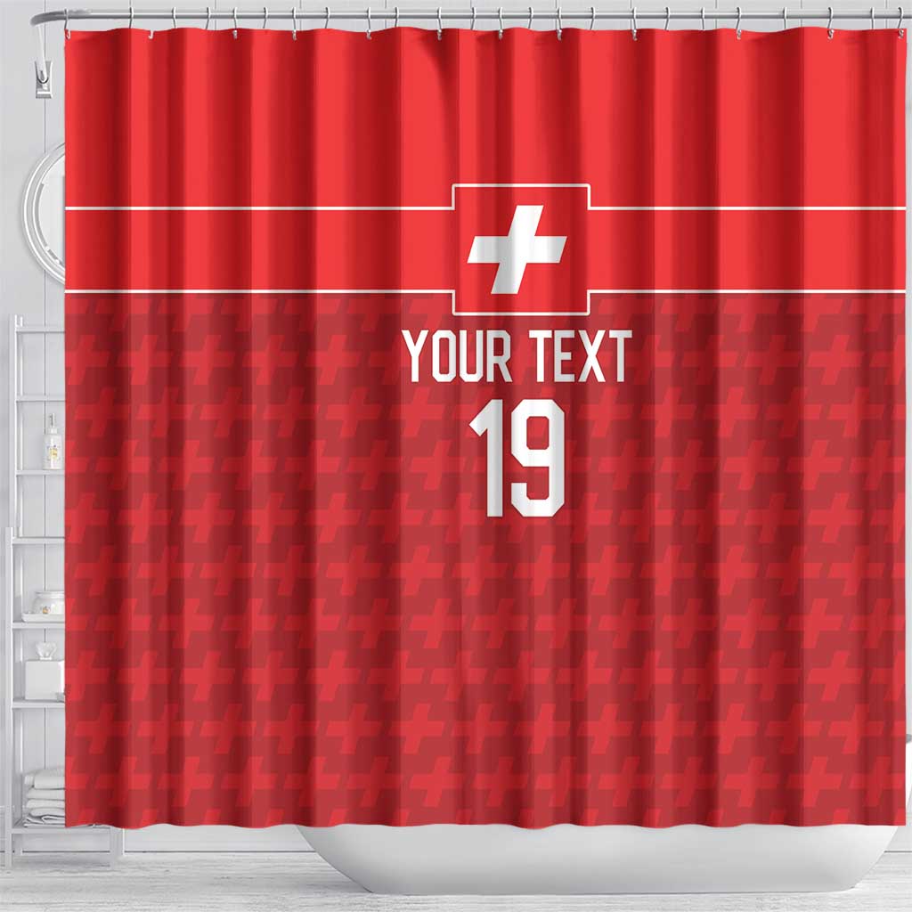 Custom World Football 2026 Switzerland Shower Curtain Schweiz Hopp Schwiiz - Wonder Print Shop