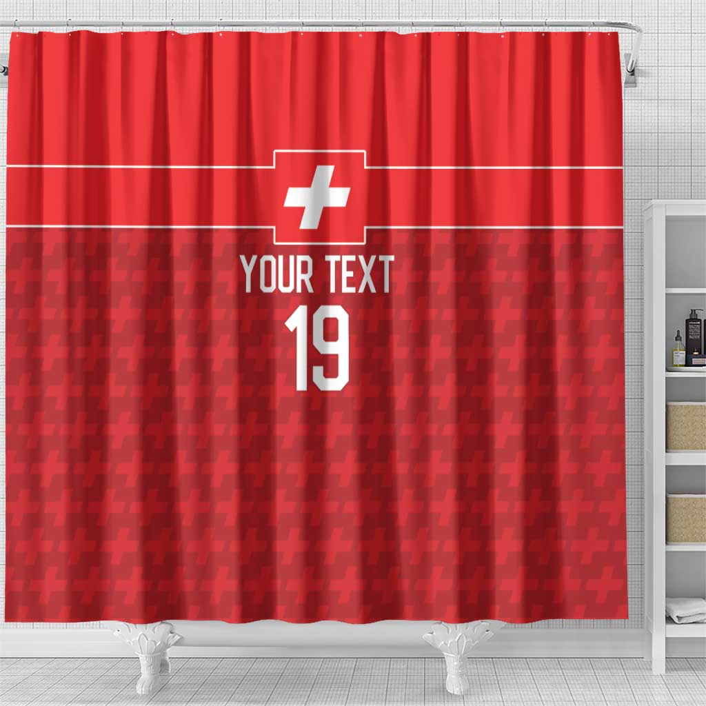 Custom World Football 2026 Switzerland Shower Curtain Schweiz Hopp Schwiiz - Wonder Print Shop