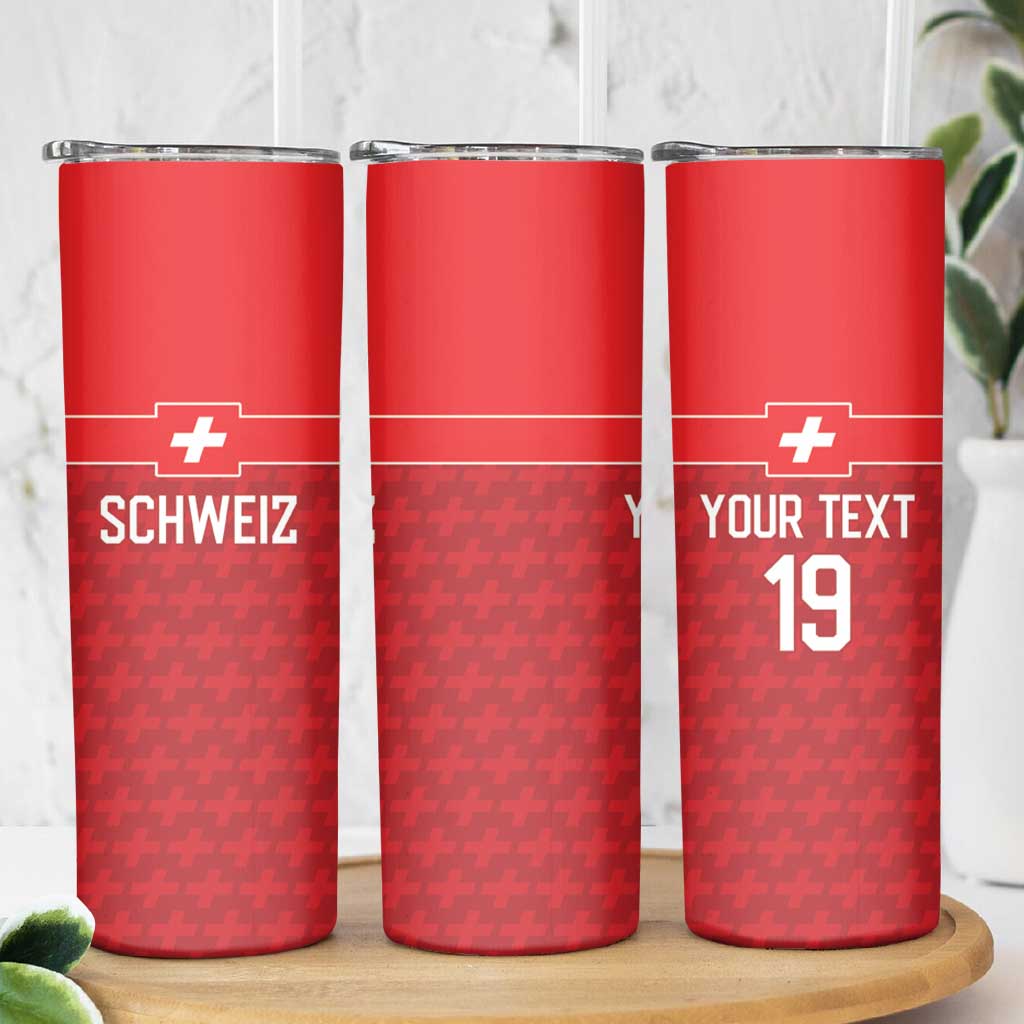 Custom World Football 2026 Switzerland Skinny Tumbler Schweiz Hopp Schwiiz - Wonder Print Shop