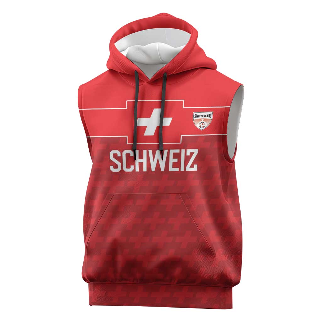Custom World Football 2026 Switzerland Sleeveless Hoodie Schweiz Hopp Schwiiz - Wonder Print Shop