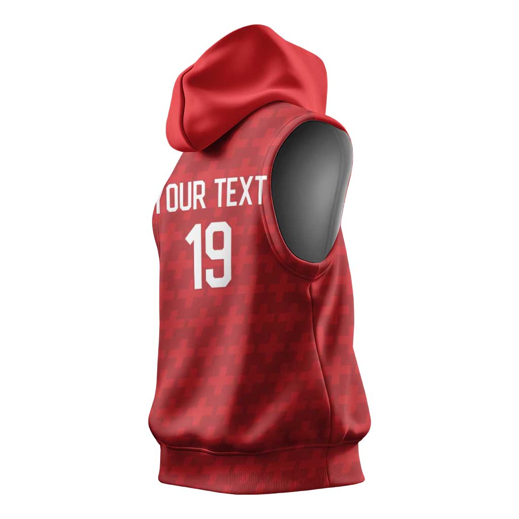 Custom World Football 2026 Switzerland Sleeveless Hoodie Schweiz Hopp Schwiiz - Wonder Print Shop