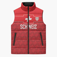 Custom World Football 2026 Switzerland Sleeveless Puffer Jacket Schweiz Hopp Schwiiz - Wonder Print Shop