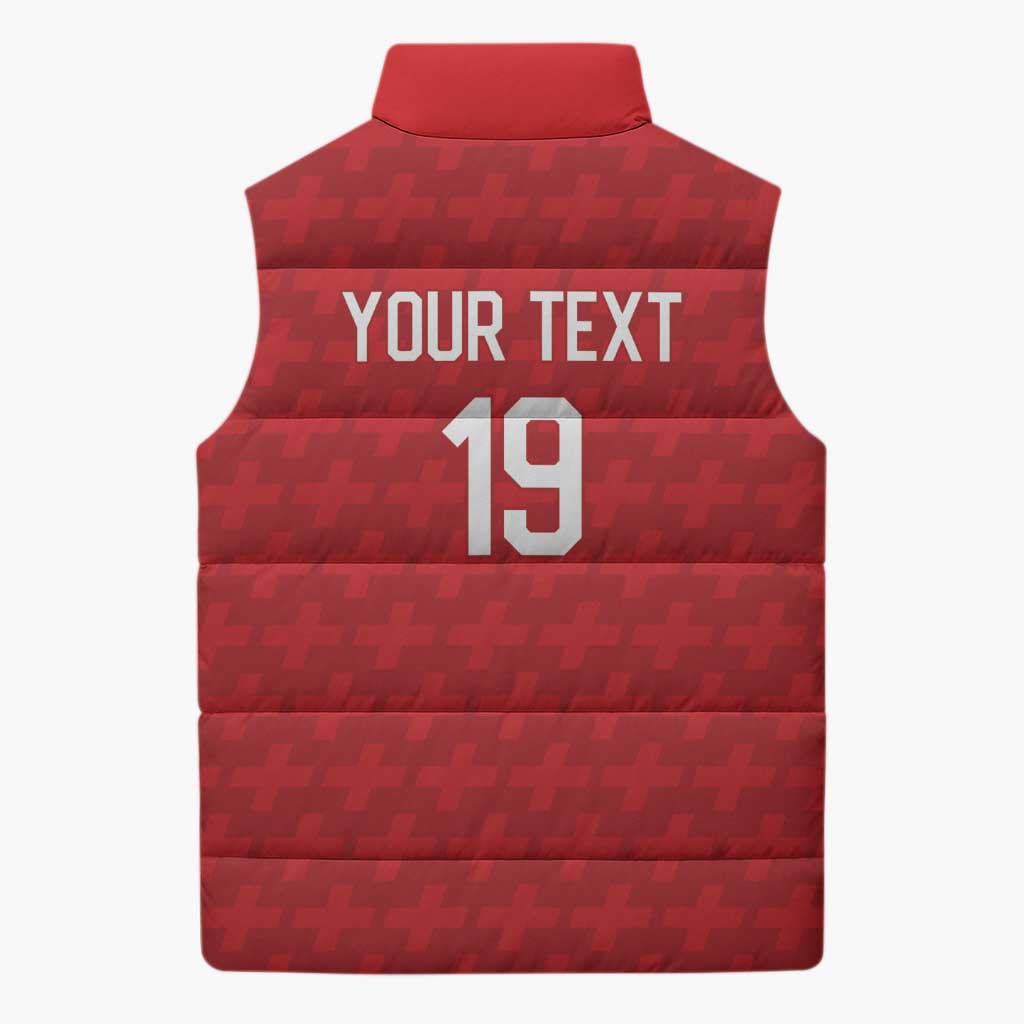 Custom World Football 2026 Switzerland Sleeveless Puffer Jacket Schweiz Hopp Schwiiz - Wonder Print Shop