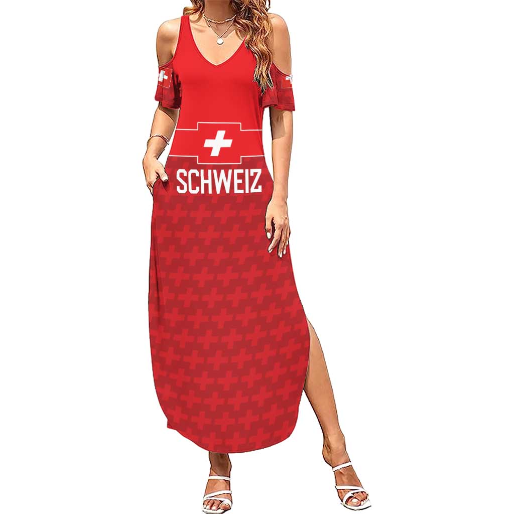 Custom World Football 2026 Switzerland Summer Maxi Dress Schweiz Hopp Schwiiz - Wonder Print Shop