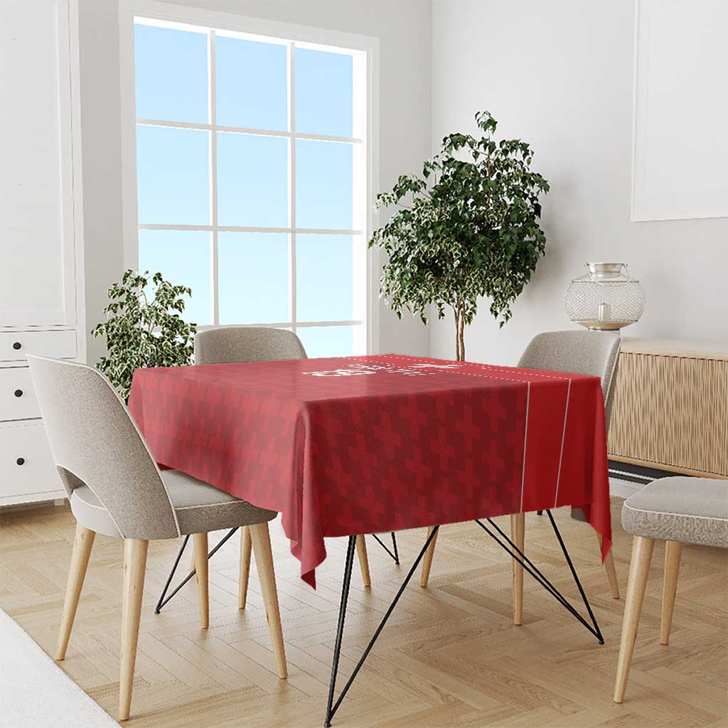 Custom World Football 2026 Switzerland Tablecloth Schweiz Hopp Schwiiz - Wonder Print Shop