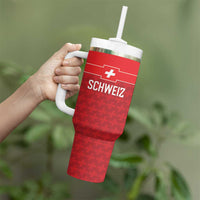 Custom World Football 2026 Switzerland Tumbler With Handle Schweiz Hopp Schwiiz - Wonder Print Shop
