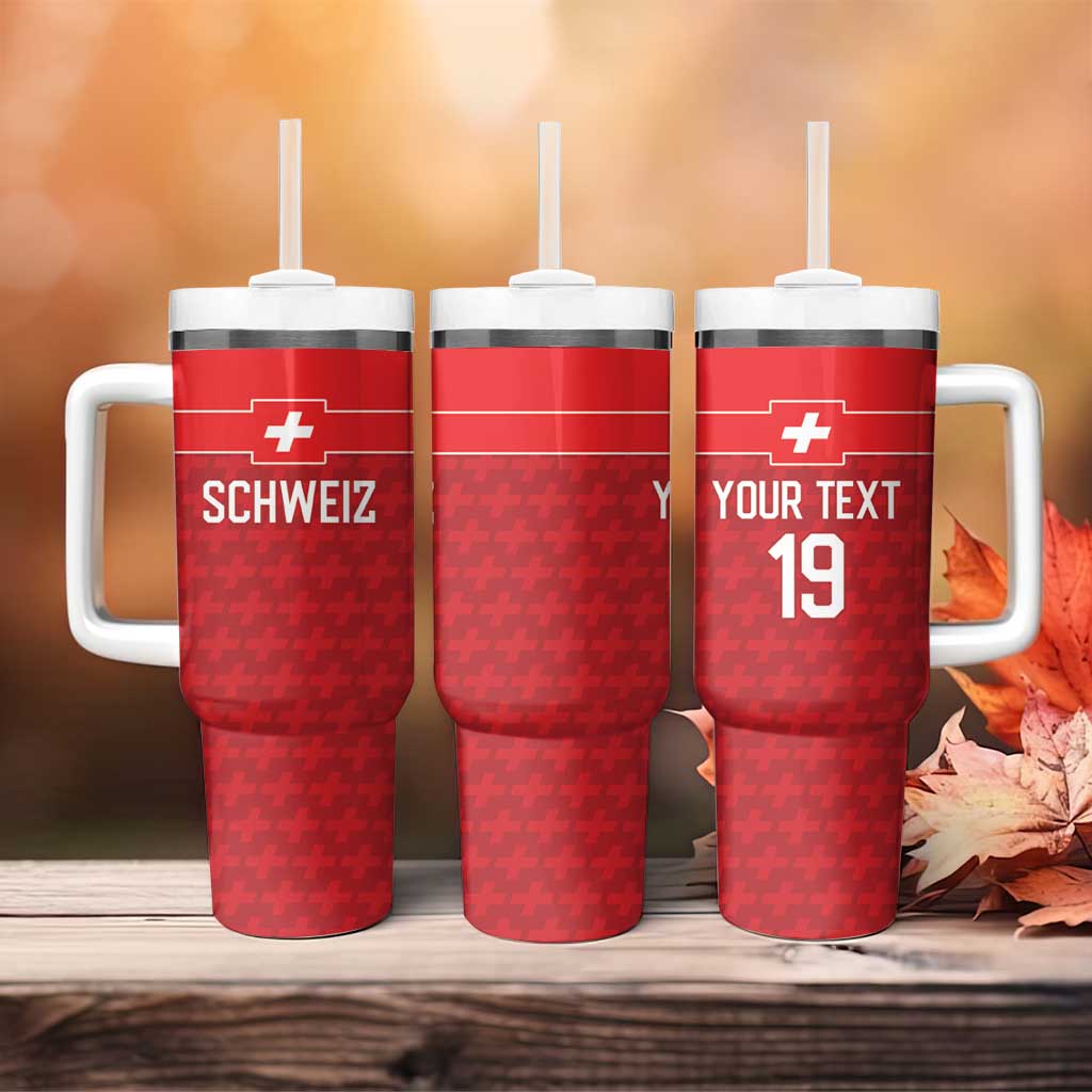 Custom World Football 2026 Switzerland Tumbler With Handle Schweiz Hopp Schwiiz - Wonder Print Shop