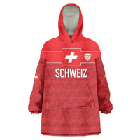 Custom World Football 2026 Switzerland Wearable Blanket Hoodie Schweiz Hopp Schwiiz - Wonder Print Shop