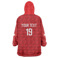 Custom World Football 2026 Switzerland Wearable Blanket Hoodie Schweiz Hopp Schwiiz - Wonder Print Shop