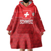 Custom World Football 2026 Switzerland Wearable Blanket Hoodie Schweiz Hopp Schwiiz - Wonder Print Shop