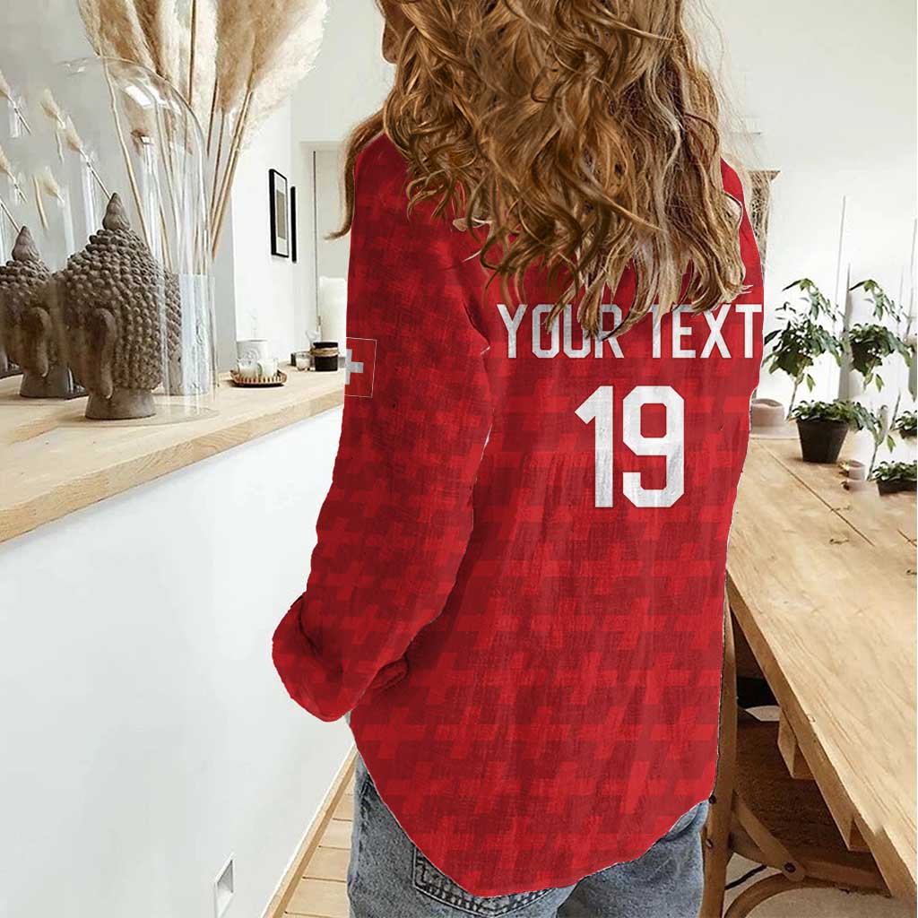 Custom World Football 2026 Switzerland Women Casual Shirt Schweiz Hopp Schwiiz - Wonder Print Shop