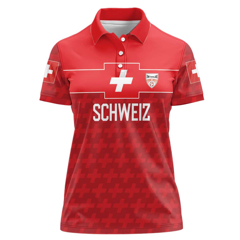 Custom World Football 2026 Switzerland Women Polo Shirt Schweiz Hopp Schwiiz - Wonder Print Shop