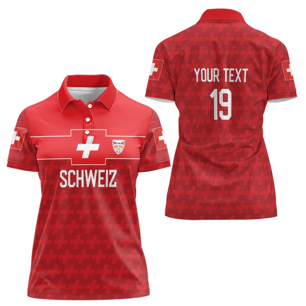 Custom World Football 2026 Switzerland Women Polo Shirt Schweiz Hopp Schwiiz - Wonder Print Shop