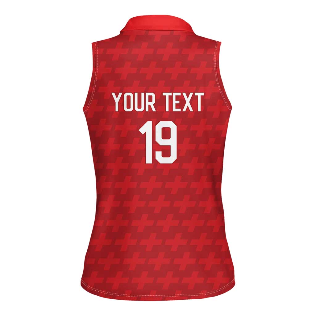 Custom World Football 2026 Switzerland Women Sleeveless Polo Shirt Schweiz Hopp Schwiiz - Wonder Print Shop
