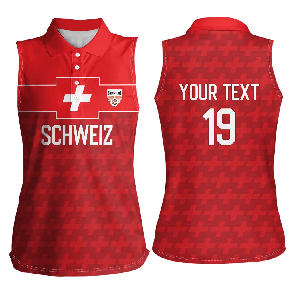 Custom World Football 2026 Switzerland Women Sleeveless Polo Shirt Schweiz Hopp Schwiiz - Wonder Print Shop