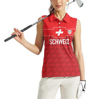 Custom World Football 2026 Switzerland Women Sleeveless Polo Shirt Schweiz Hopp Schwiiz - Wonder Print Shop