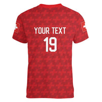 Custom World Football 2026 Switzerland Women V-Neck T-Shirt Schweiz Hopp Schwiiz - Wonder Print Shop