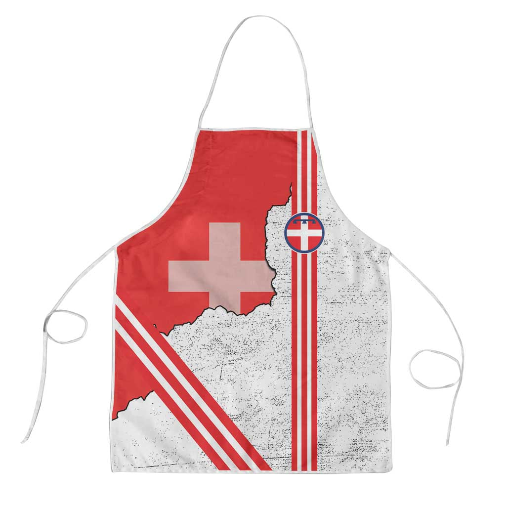 Italy Piedmont Apron Map With Flag Style - Wonder Print Shop