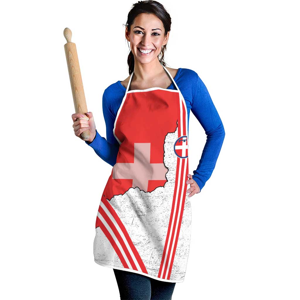 Italy Piedmont Apron Map With Flag Style - Wonder Print Shop