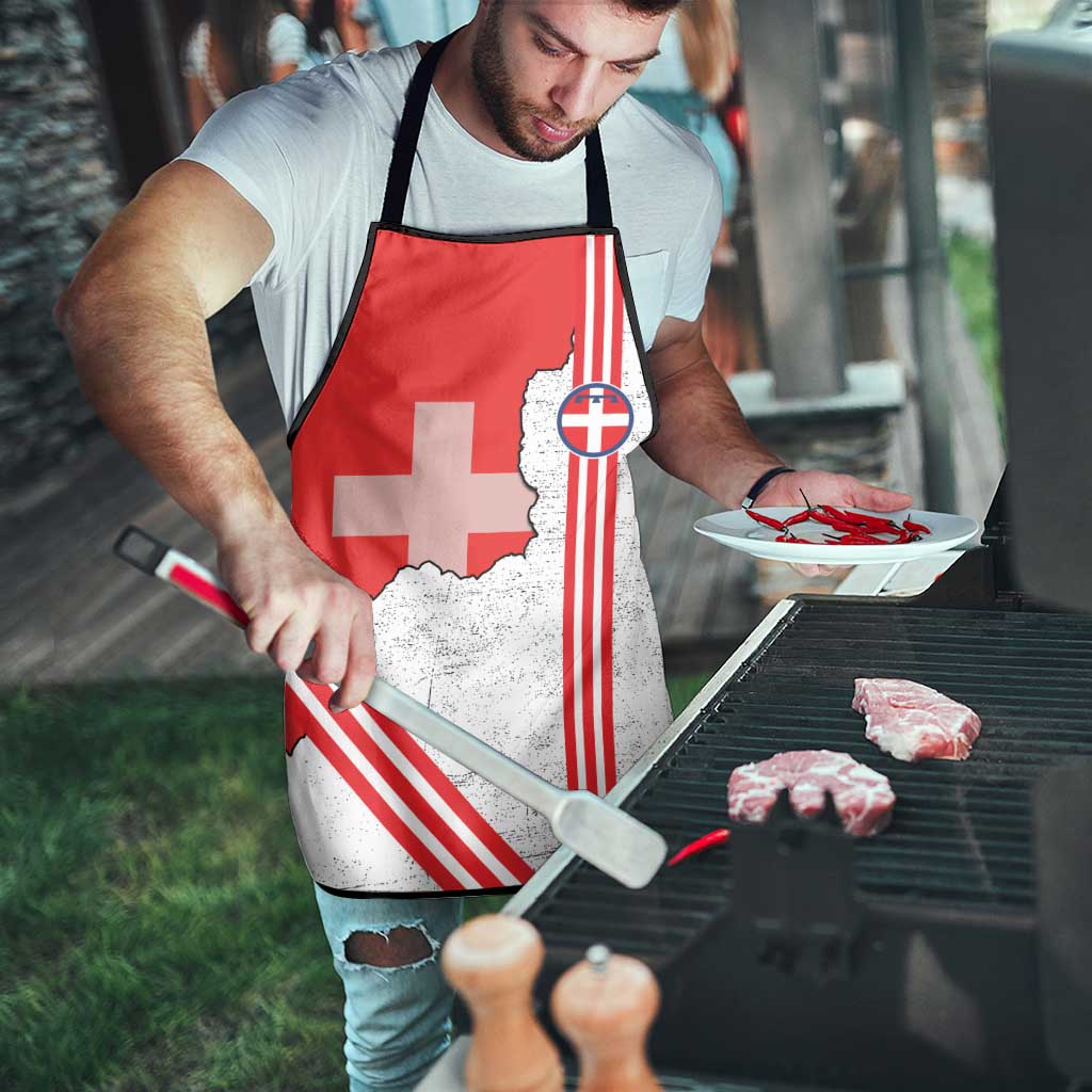 Italy Piedmont Apron Map With Flag Style - Wonder Print Shop