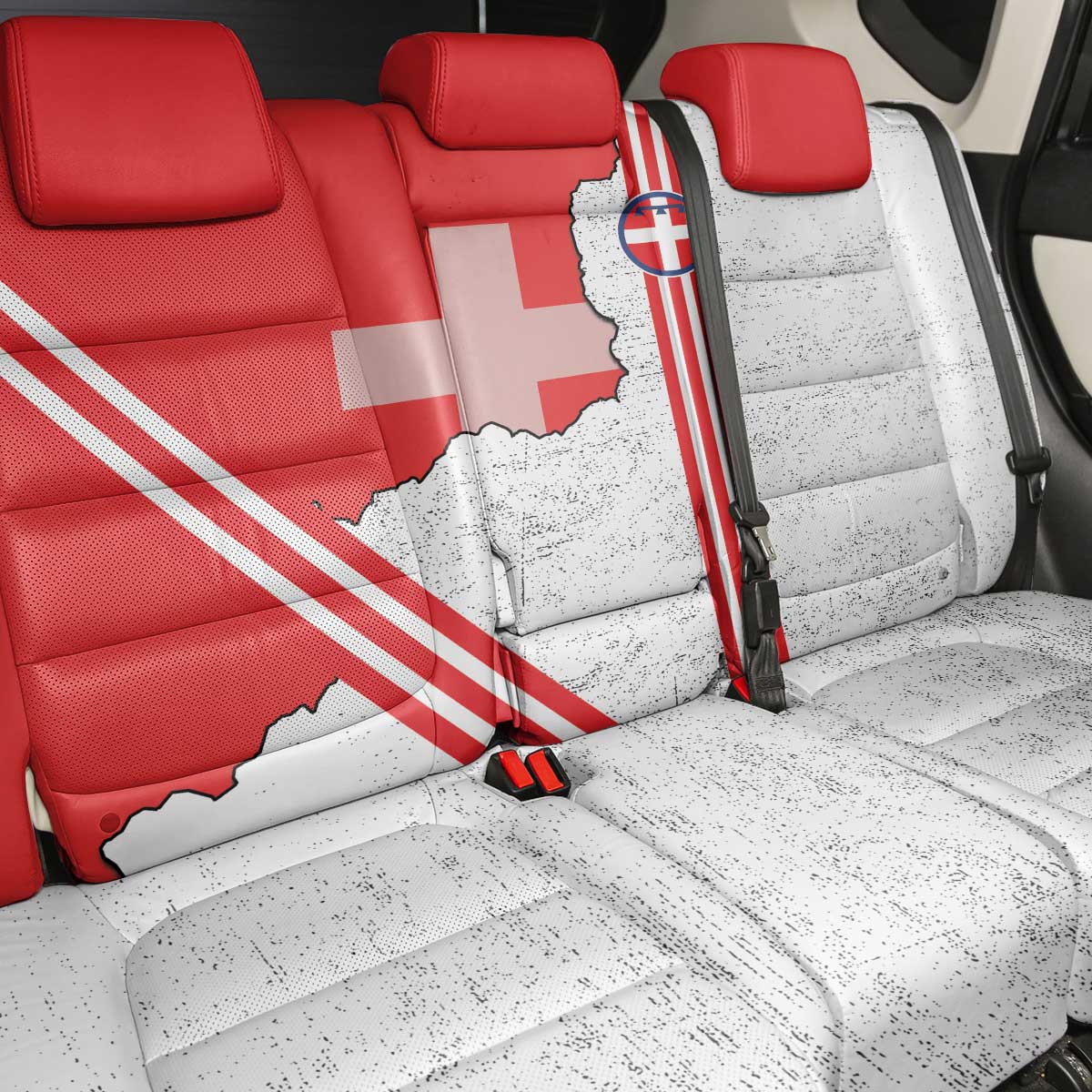 Italy Piedmont Back Car Seat Cover Map With Flag Style - Wonder Print Shop