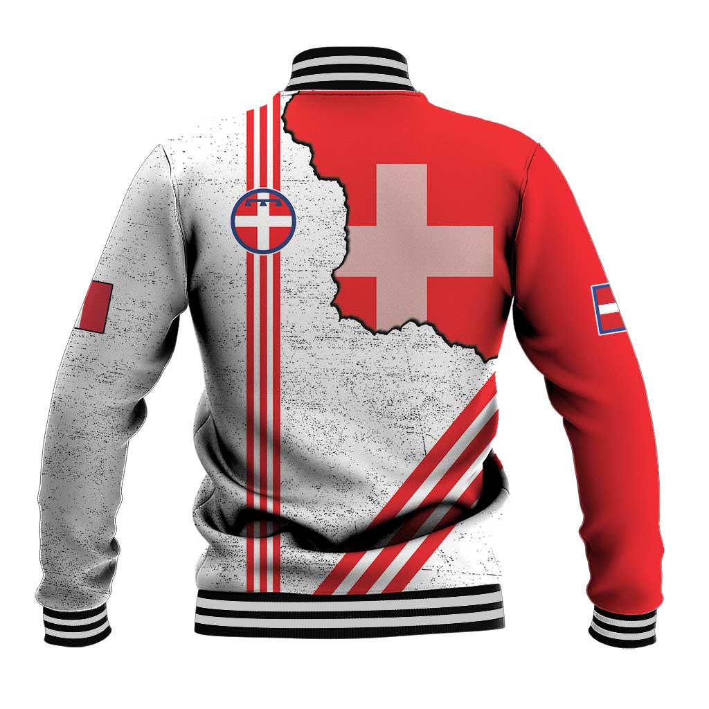 Italy Piedmont Baseball Jacket Map With Flag Style - Wonder Print Shop