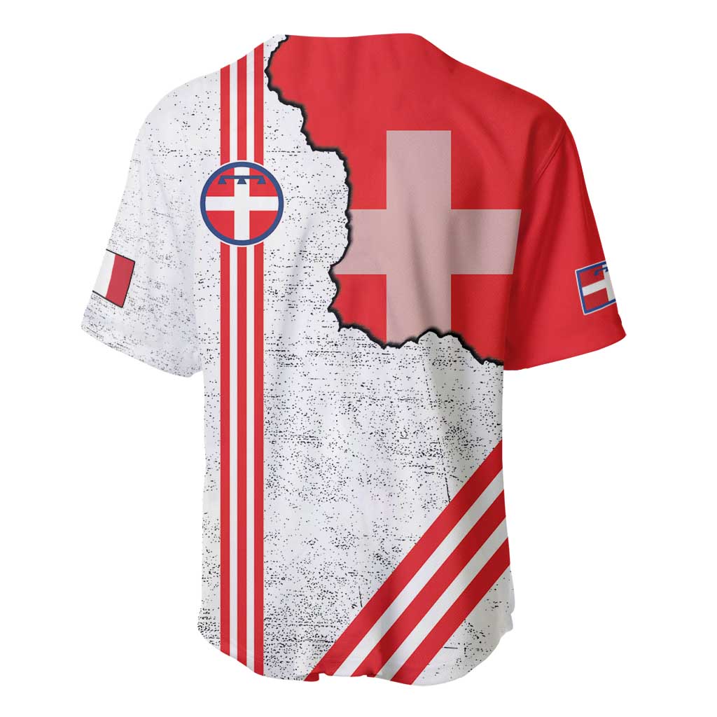 Italy Piedmont Baseball Jersey Map With Flag Style - Wonder Print Shop