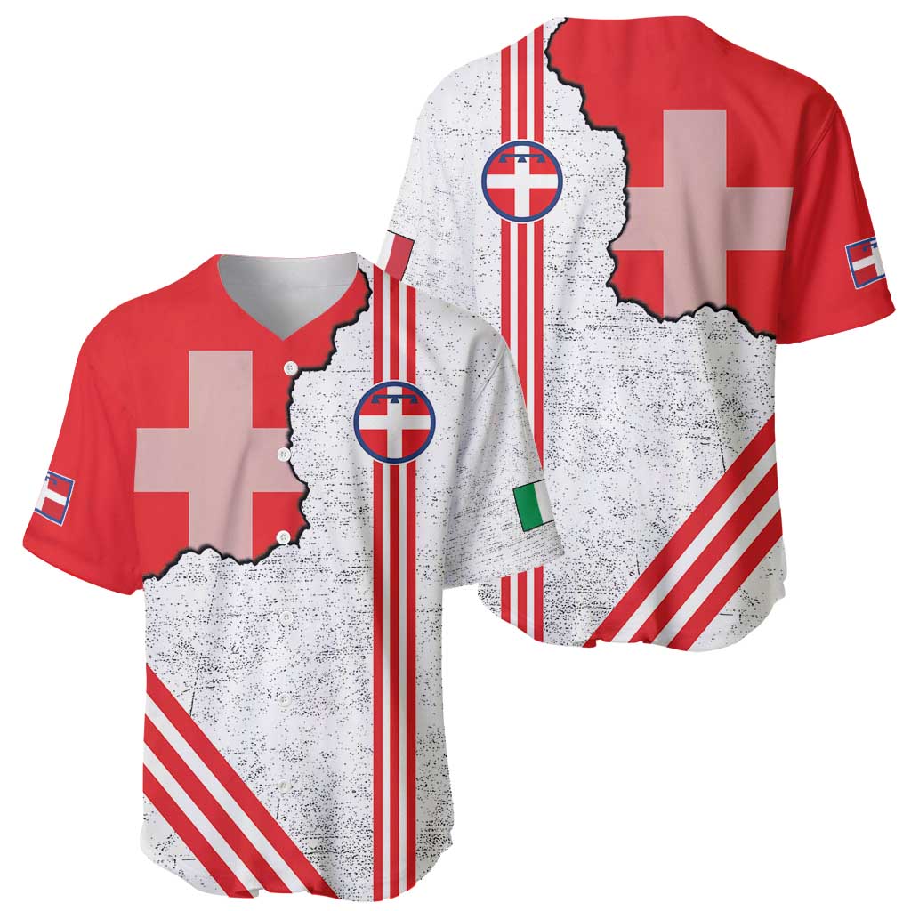 Italy Piedmont Baseball Jersey Map With Flag Style - Wonder Print Shop