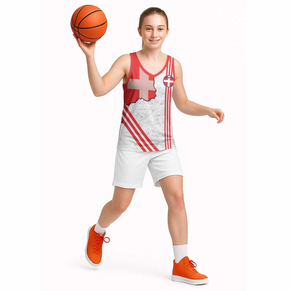 Italy Piedmont Basketball Jersey Map With Flag Style - Wonder Print Shop