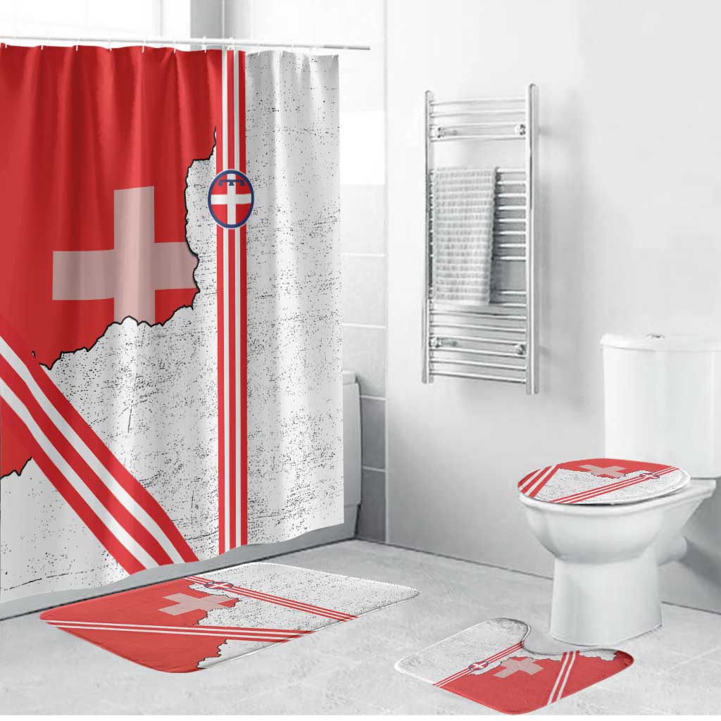 Italy Piedmont Bathroom Set Map With Flag Style - Wonder Print Shop