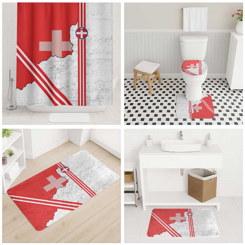 Italy Piedmont Bathroom Set Map With Flag Style - Wonder Print Shop