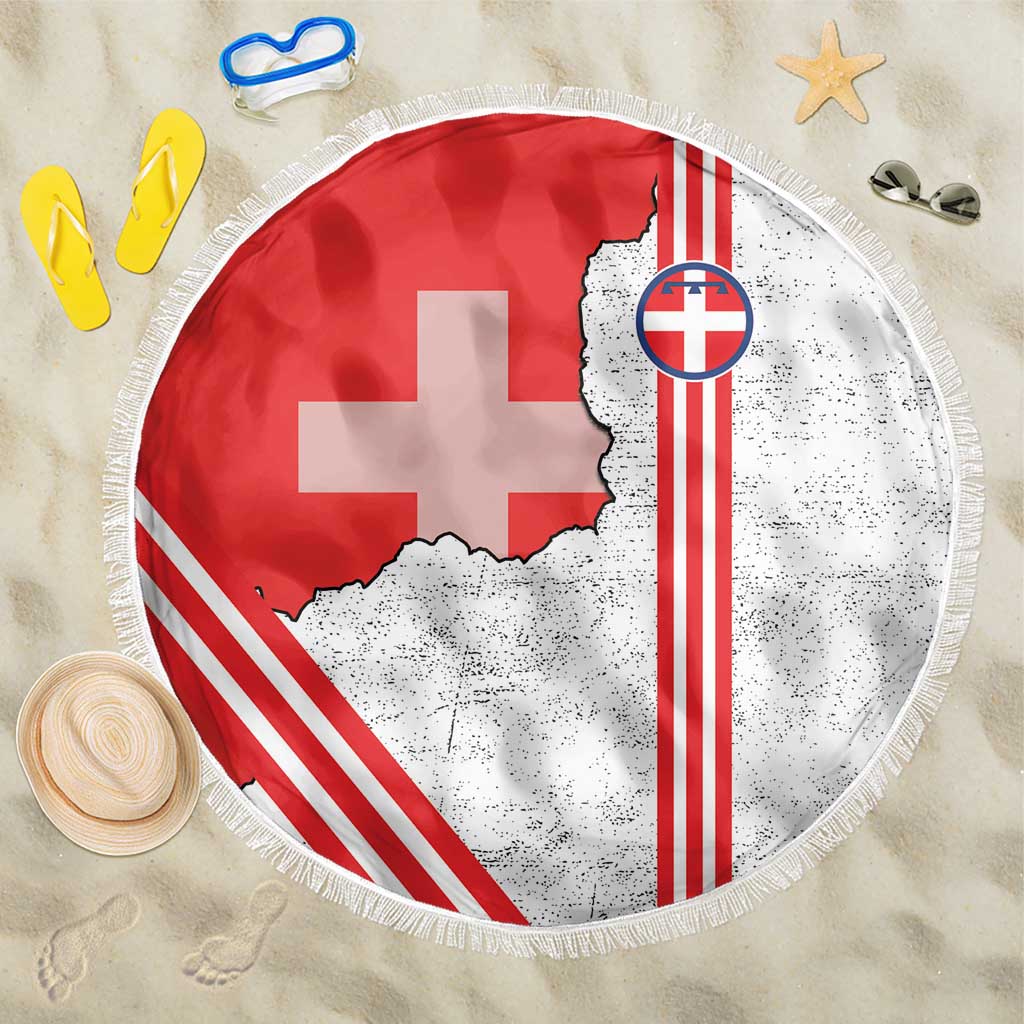 Italy Piedmont Beach Blanket Map With Flag Style - Wonder Print Shop